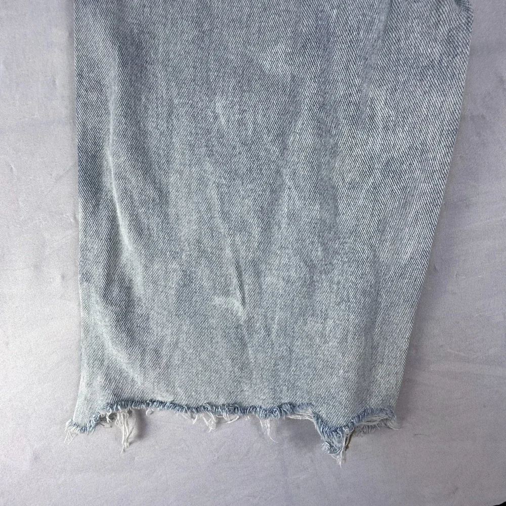 PacSun Womens Baggy Jeans Blue Denim 5-Pocket Raw Hem Light Wash Whisker 26 - Picture 14 of 16